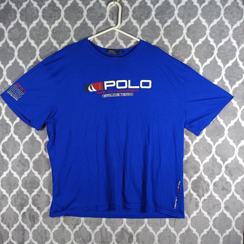 Polo Ralph Lauren Sailing T Shirt Men XLT Tall Blue P15 Performance UNWORN